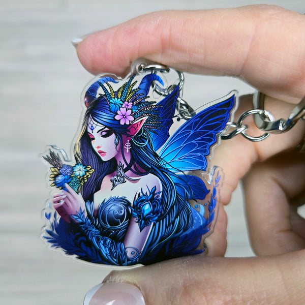 Enchanting Fairy - 2" Double-Layered Clear Acrylic Keychain