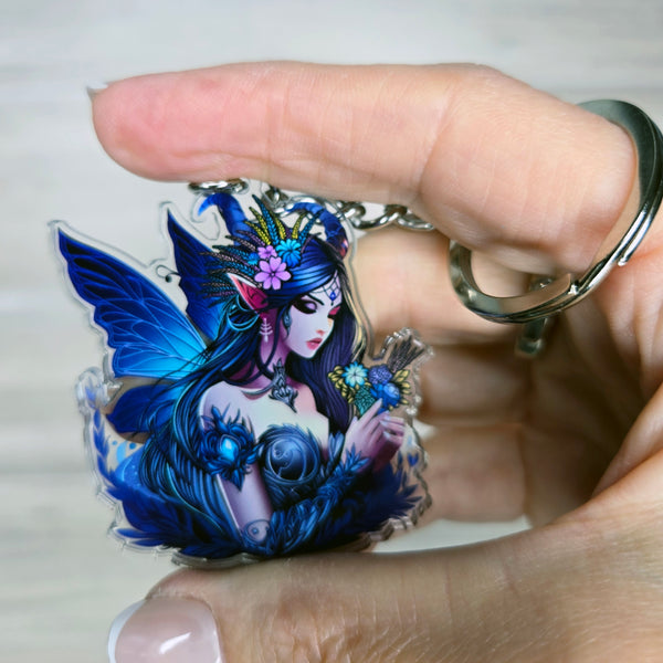 Enchanting Fairy - 2" Double-Layered Clear Acrylic Keychain