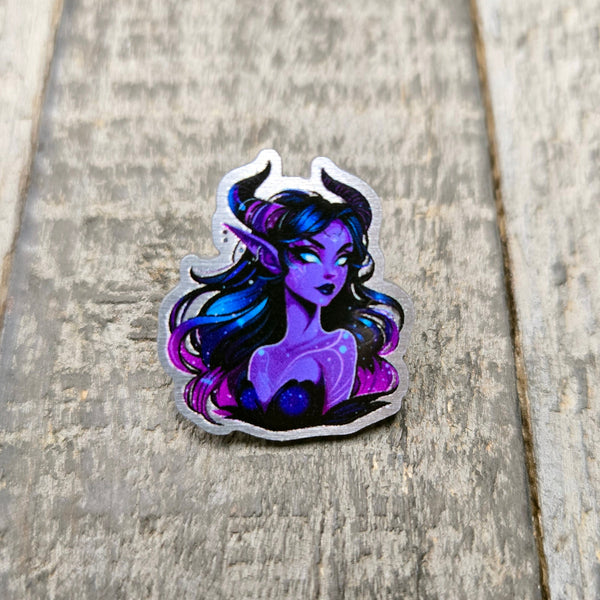 25mm Cosmic Fairy Eco-Friendly Metal Pin - Gothic Fantasy Decorative Badge