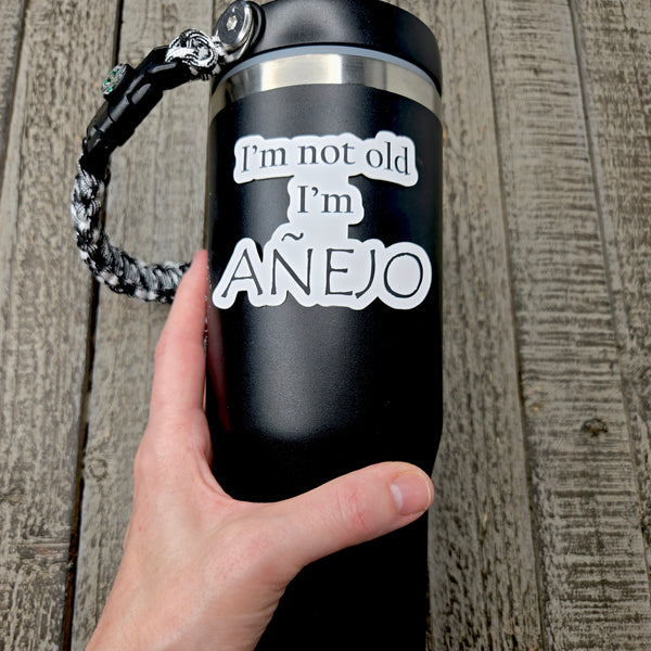 Tequila Birthday Sticker - I'm Not Old I'm Añejo Funny Aging Gift for Tequila Lovers - Waterproof Vinyl Decal