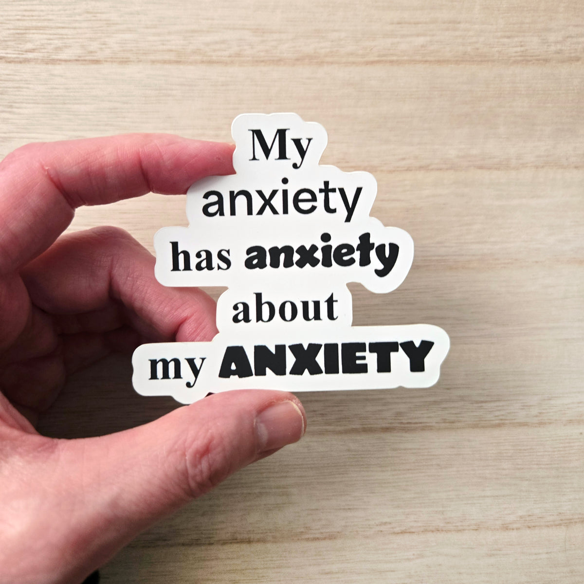 Anxiety Sticker - Funny Mental Health Gift - Overthinker Vinyl Decal - Relatable Humor