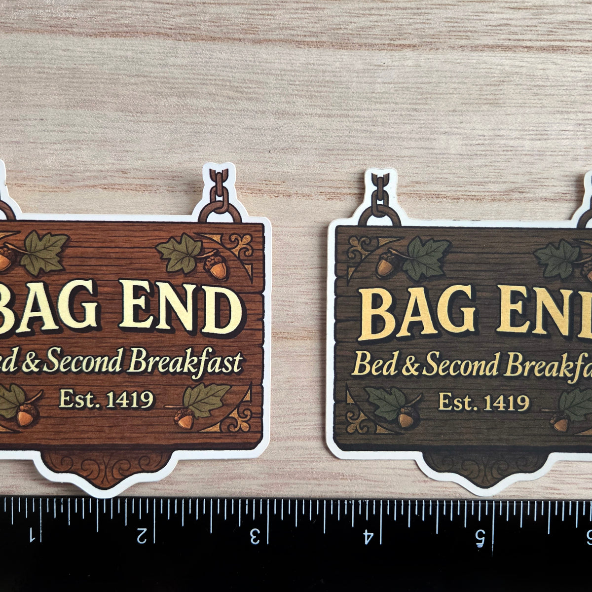 Bag End Hobbit Sign Sticker - Lord of the Rings Bed & 2nd Breakfast Vinyl Decal