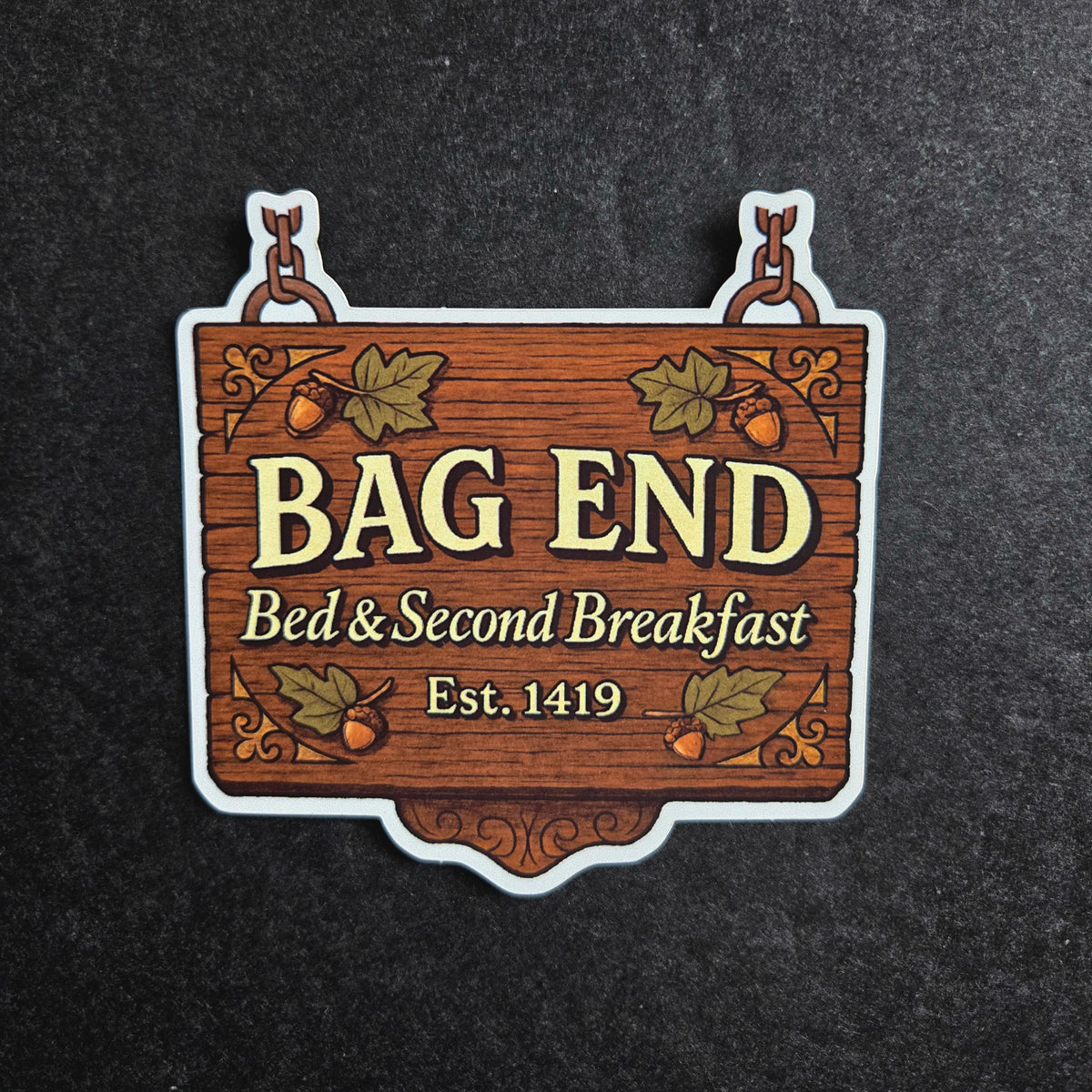 Bag End Hobbit Sign Sticker - Lord of the Rings Bed & 2nd Breakfast Vinyl Decal