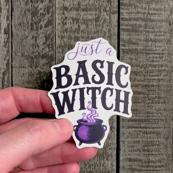 Basic Witch Sticker - Funny Halloween Vinyl Decal - Witchy Gift