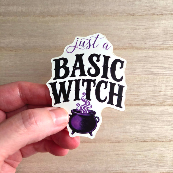 Basic Witch Sticker - Funny Halloween Vinyl Decal - Witchy Gift