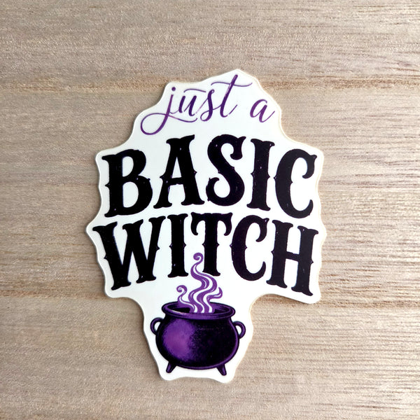 Basic Witch Sticker - Funny Halloween Vinyl Decal - Witchy Gift
