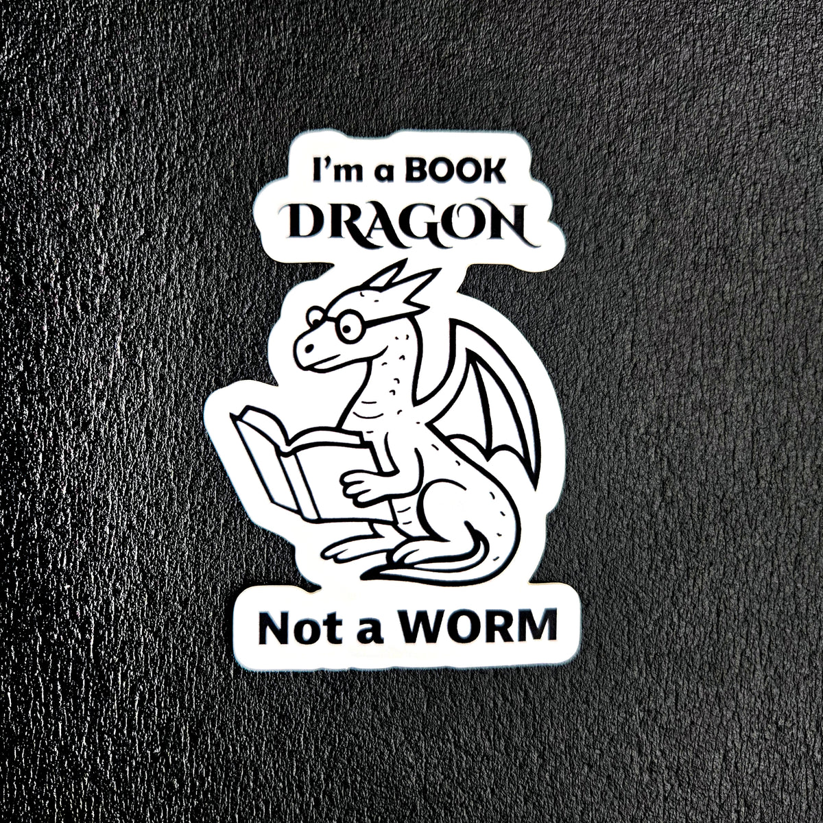 Book Dragon Sticker - Book Lover Gift - Reading Vinyl Decal - Waterproof Bookworm Dragon