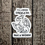 Book Dragon Sticker - Book Lover Gift - Reading Vinyl Decal - Waterproof Bookworm Dragon