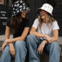 Skull and Crossbones Reversible Bucket Hat - Black and White All Over Print Hat - Gothic Festival Hat - Skull Pattern