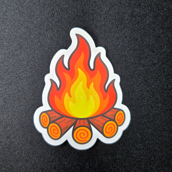 Campfire Sticker - Camping Vinyl Decal - Waterproof Outdoor Adventure Sticker for Hikers, Campers, Nature Lovers