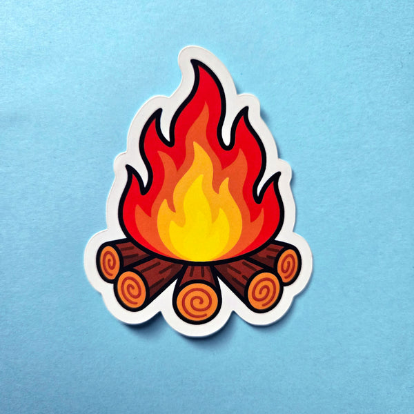 Campfire Sticker - Camping Vinyl Decal - Waterproof Outdoor Adventure Sticker for Hikers, Campers, Nature Lovers