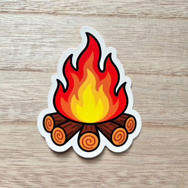 Campfire Sticker - Camping Vinyl Decal - Waterproof Outdoor Adventure Sticker for Hikers, Campers, Nature Lovers