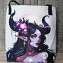 Gothic Horned Fairy Tote Bag - Elven Shoulder Bag