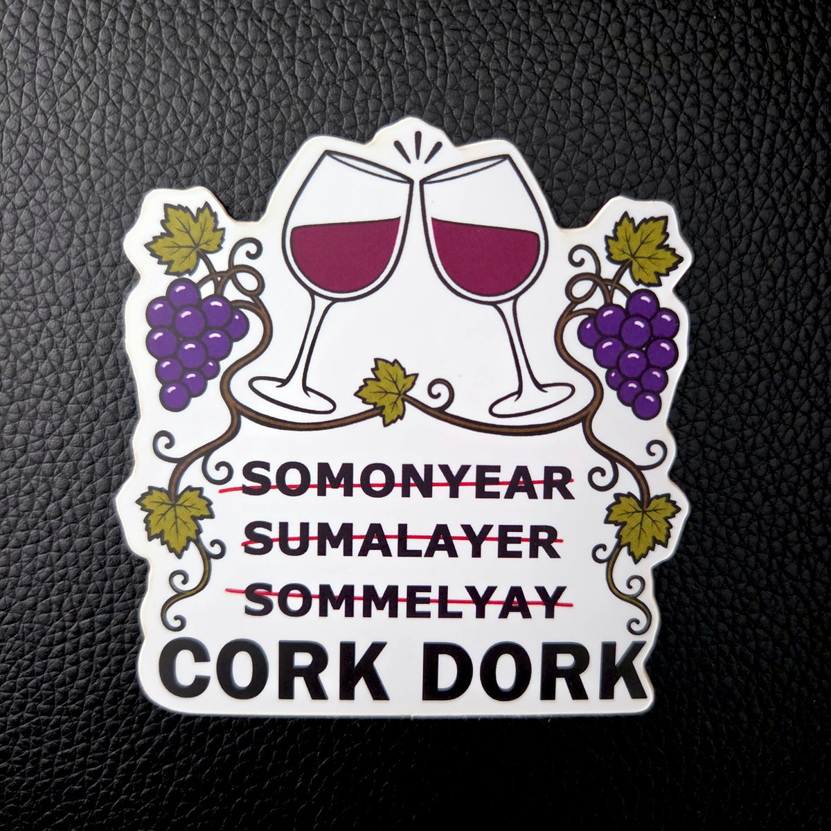 Wine Lover Sticker, Funny Cork Dork Sommelier Vinyl Decal Gift