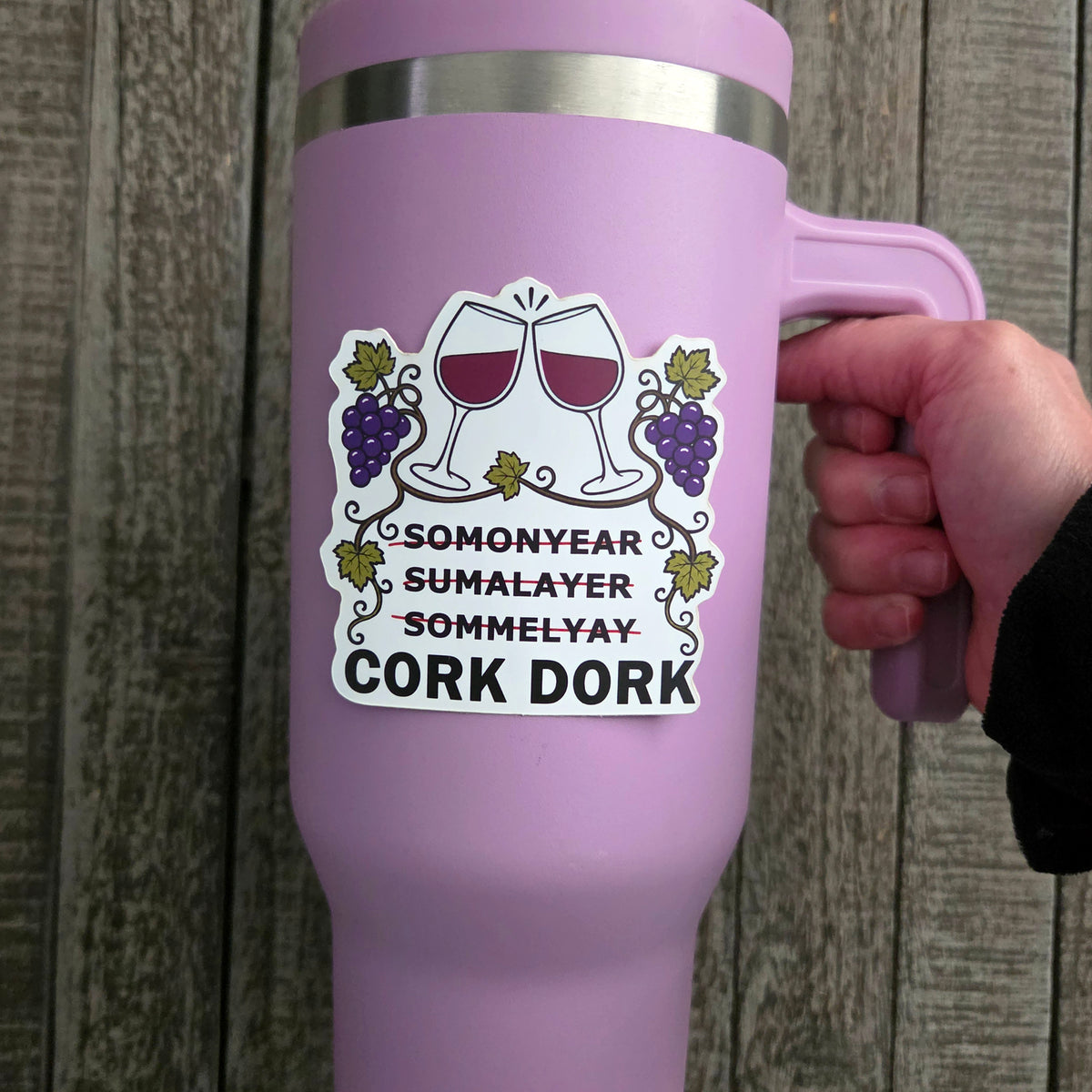 Wine Lover Sticker, Funny Cork Dork Sommelier Vinyl Decal Gift