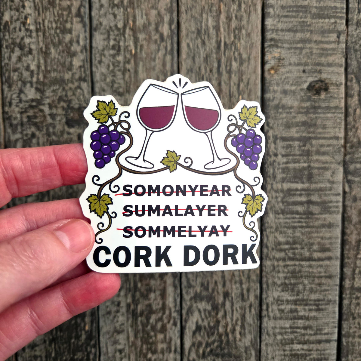 Wine Lover Sticker, Funny Cork Dork Sommelier Vinyl Decal Gift
