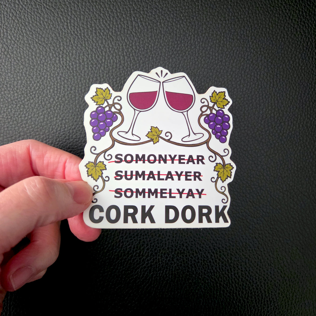 Wine Lover Sticker, Funny Cork Dork Sommelier Vinyl Decal Gift