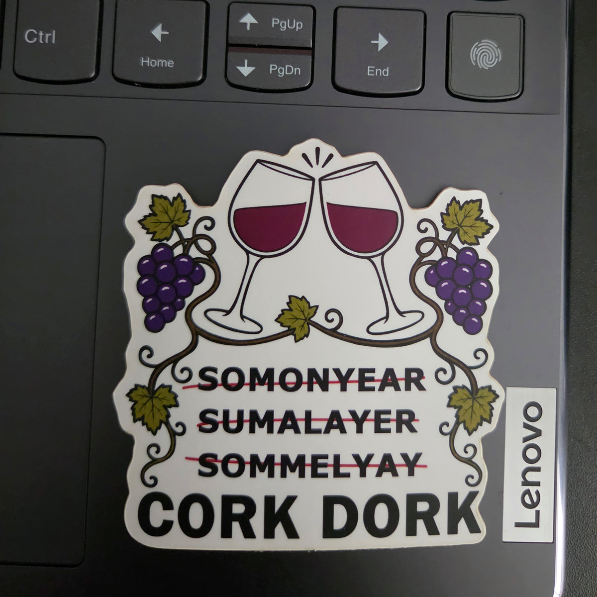Wine Lover Sticker, Funny Cork Dork Sommelier Vinyl Decal Gift