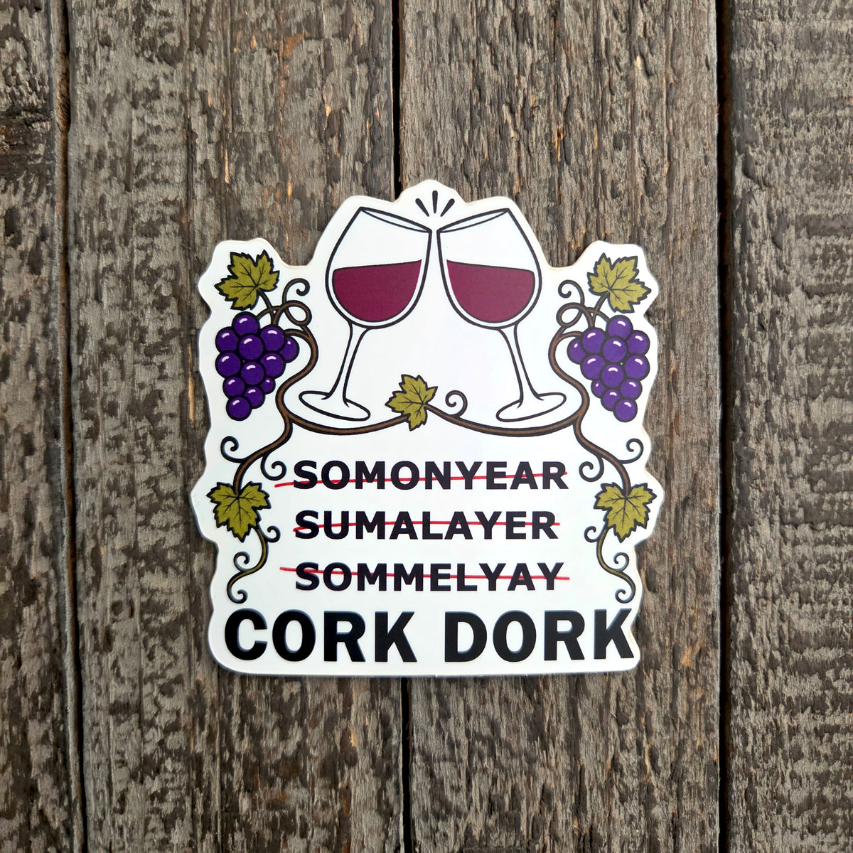 Wine Lover Sticker, Funny Cork Dork Sommelier Vinyl Decal Gift