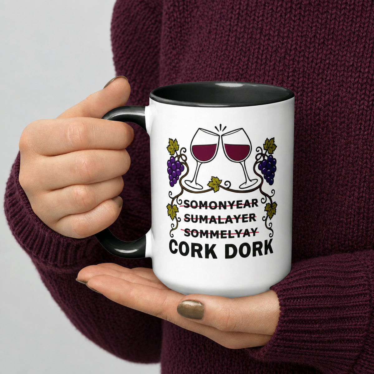 Wine Lover Mug, Funny Cork Dork Sommelier Ceramic Coffee Cup