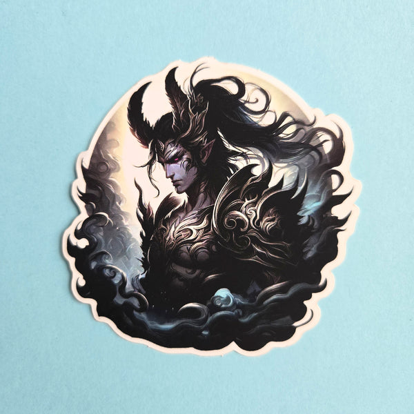 Dark Fantasy Warrior Sticker - Dark Prince Character Vinyl Decal