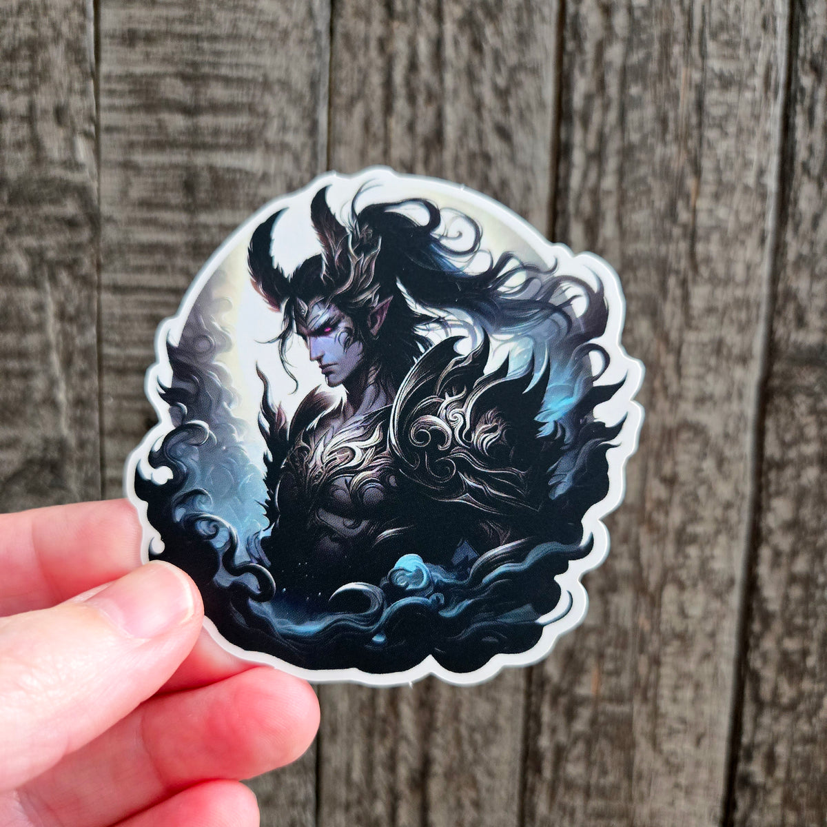 Dark Fantasy Warrior Sticker - Dark Prince Character Vinyl Decal