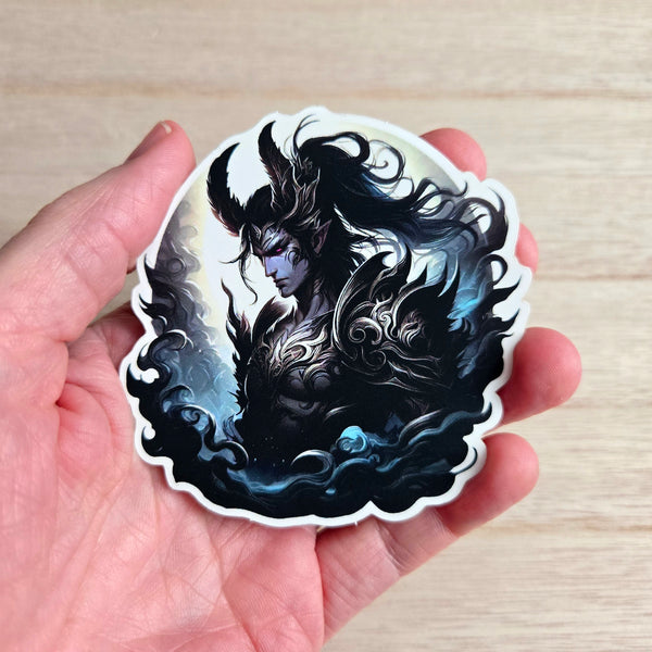 Dark Fantasy Warrior Sticker - Dark Prince Character Vinyl Decal