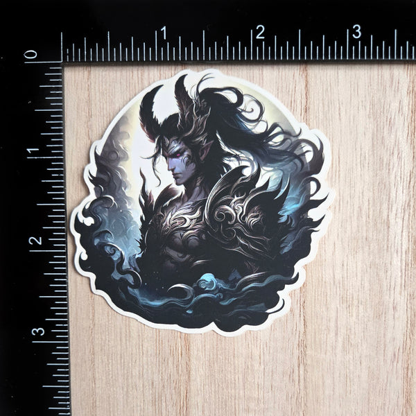 Dark Fantasy Warrior Sticker - Dark Prince Character Vinyl Decal