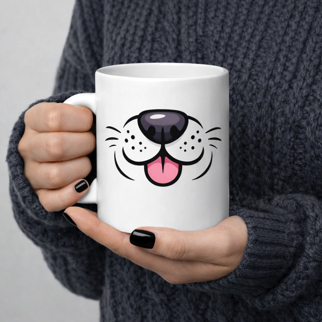 Dog Face Mug - Funny Dog Lover Gift - Cute Puppy Coffee Mug - Dog Mom, Dog Dad Gift