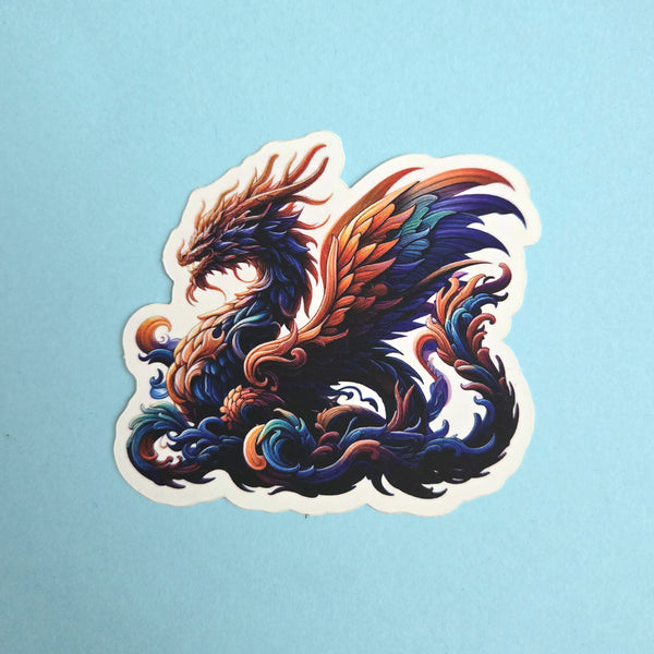 Dragon Sticker - Colorful Fantasy Vinyl Decal -  Glossy or Matte Finish