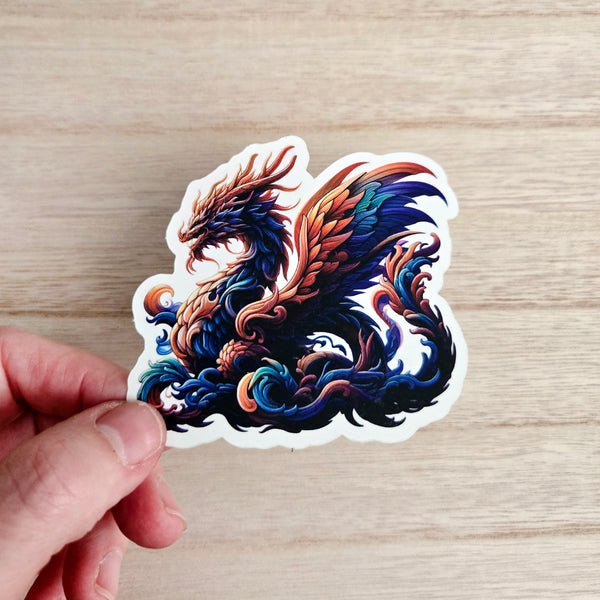 Dragon Sticker - Colorful Fantasy Vinyl Decal -  Glossy or Matte Finish