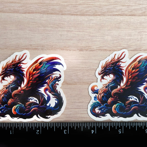 Dragon Sticker - Colorful Fantasy Vinyl Decal -  Glossy or Matte Finish