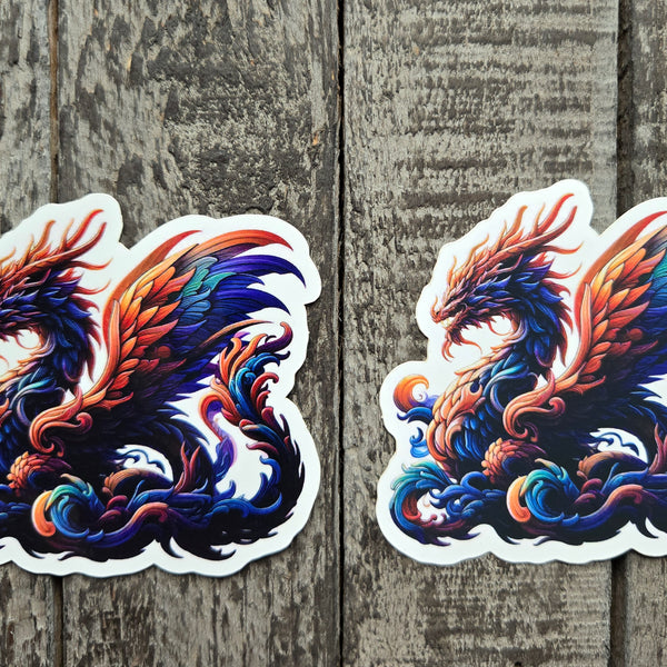 Dragon Sticker - Colorful Fantasy Vinyl Decal -  Glossy or Matte Finish