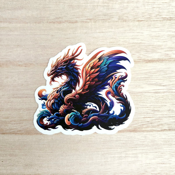 Dragon Sticker - Colorful Fantasy Vinyl Decal -  Glossy or Matte Finish