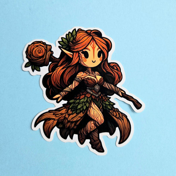 Chibi Dryad Sticker - Cute Tree Spirit Forest Nymph - Waterproof Vinyl Decal