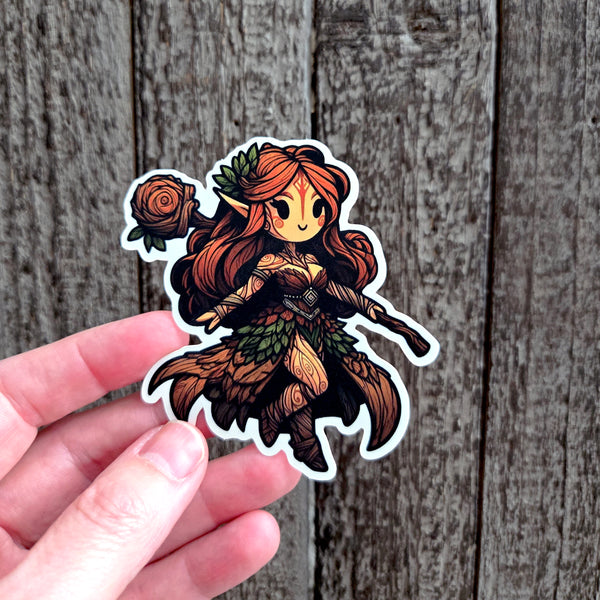 Chibi Dryad Sticker - Cute Tree Spirit Forest Nymph - Waterproof Vinyl Decal