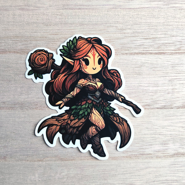 Chibi Dryad Sticker - Cute Tree Spirit Forest Nymph - Waterproof Vinyl Decal