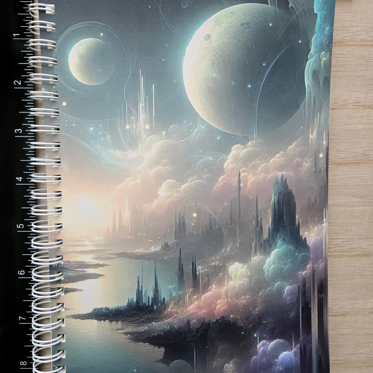 Reusable Sticker Book with Release Paper - Ethereal Landscape Design - Size A5