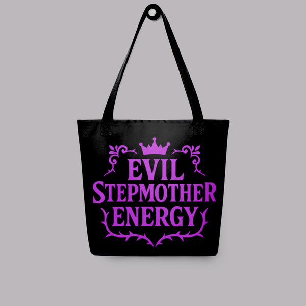 Funny Tote Bag - Evil Stepmother Energy - Stepmom Gift - Black Tote Bag - Stepmother Gift - Mother's Day Gift