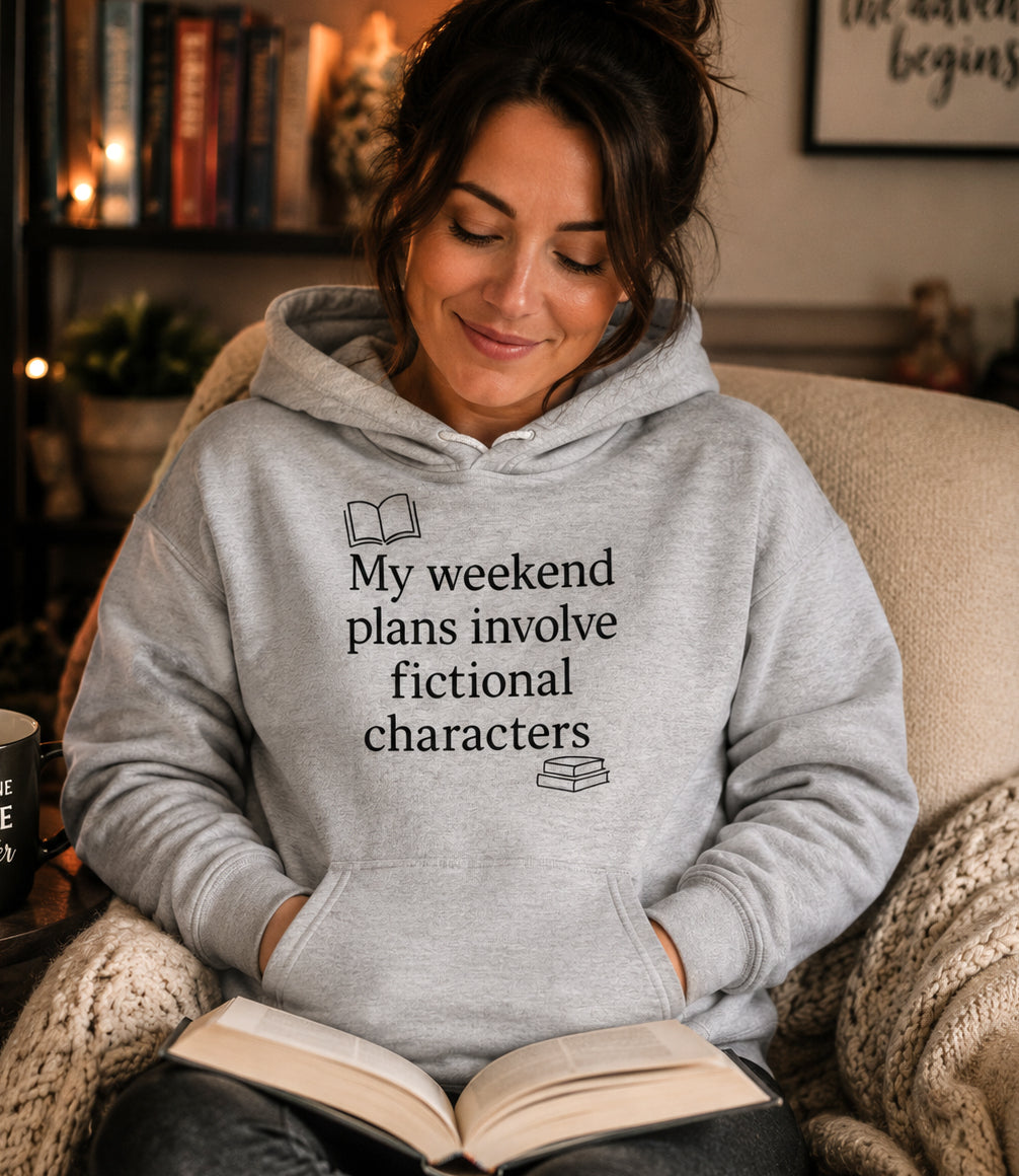 Bookish Hoodie, Funny Reader Pullover Sweatshirt, Fictional Characters Gift