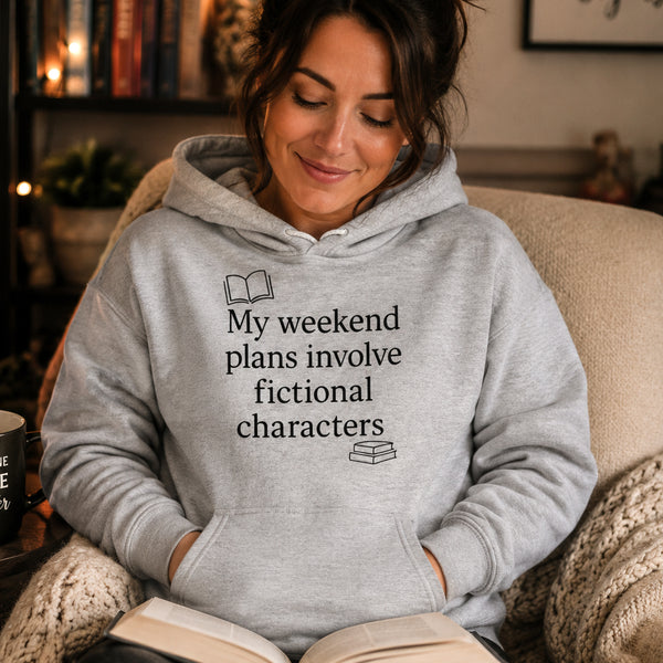 Bookish Hoodie, Funny Reader Pullover Sweatshirt, Fictional Characters Gift