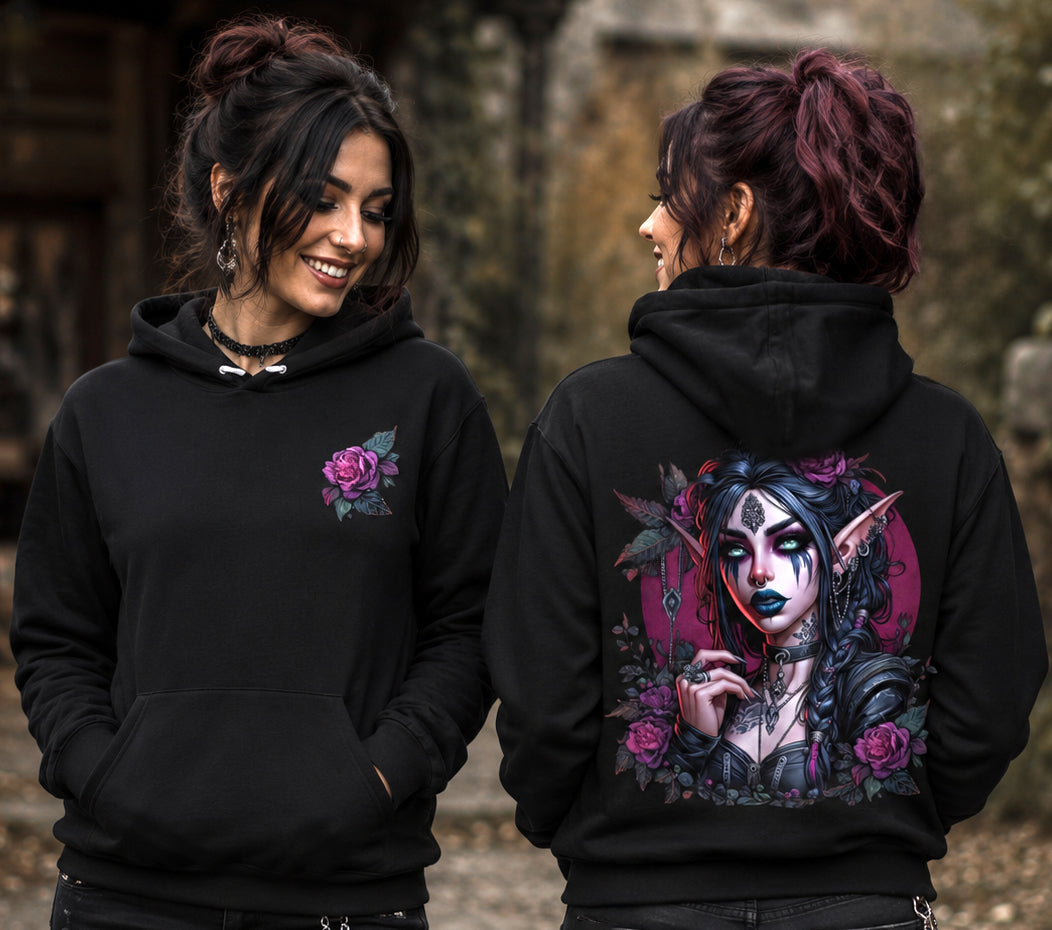 Gothic hoodie - Dark Elf Sweatshirt - Witchy Streetwear Pullover