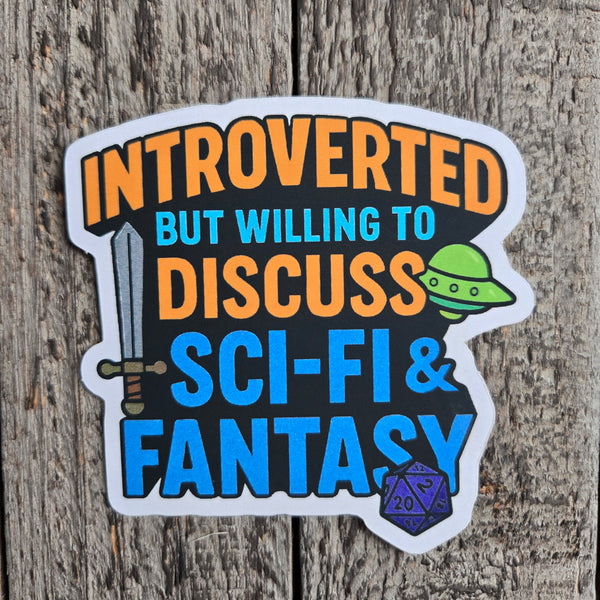 Introvert Sticker - Sci-Fi Fantasy Decal - Geek Humor - DnD Gamer Gift