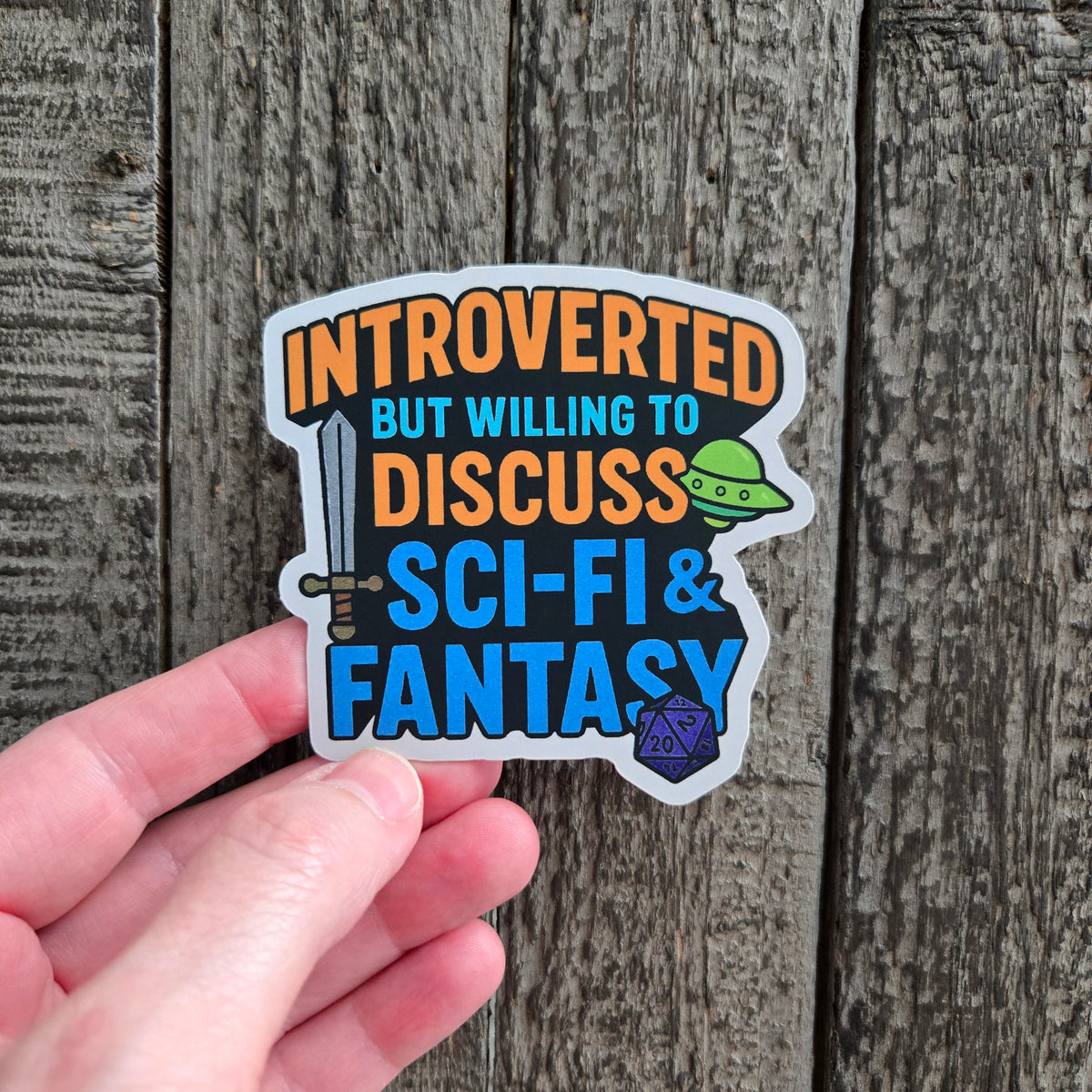Introvert Sticker - Sci-Fi Fantasy Decal - Geek Humor - DnD Gamer Gift