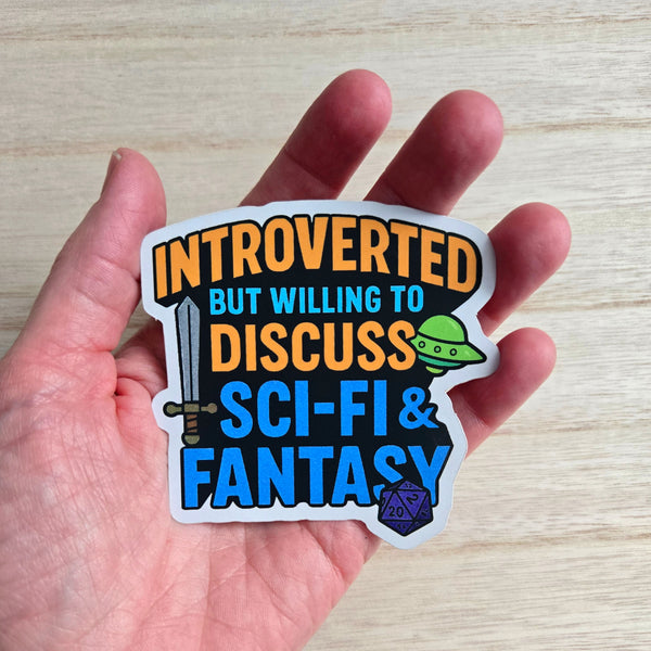Introvert Sticker - Sci-Fi Fantasy Decal - Geek Humor - DnD Gamer Gift