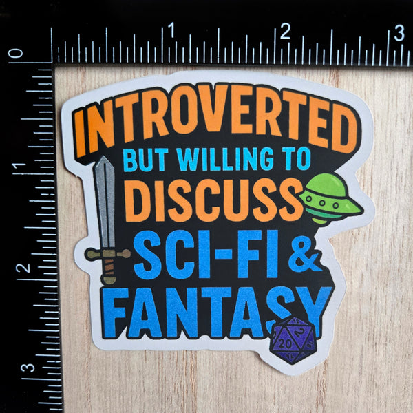 Introvert Sticker - Sci-Fi Fantasy Decal - Geek Humor - DnD Gamer Gift