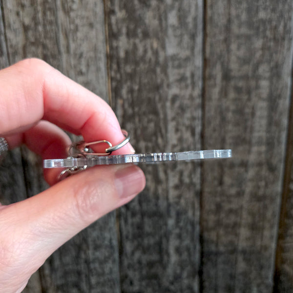 Anxious Cat Keychain - Funny Anxiety Gift Cat Lover - Acrylic Charm - Its Fine I'm Fine Everything's Fine