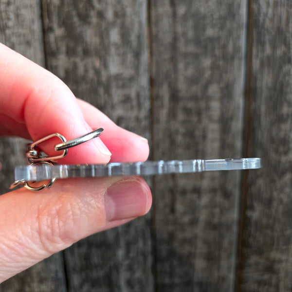 Anxious Cat Keychain - Funny Anxiety Gift Cat Lover - Acrylic Charm - Its Fine I'm Fine Everything's Fine