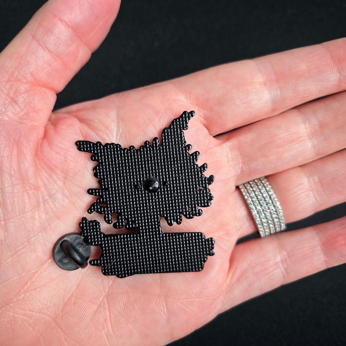 Anxious Cat Enamel Pin - Funny Anxiety Pin Cat Lover Gift - Its Fine I'm Fine Everything's Fine Lapel Pin