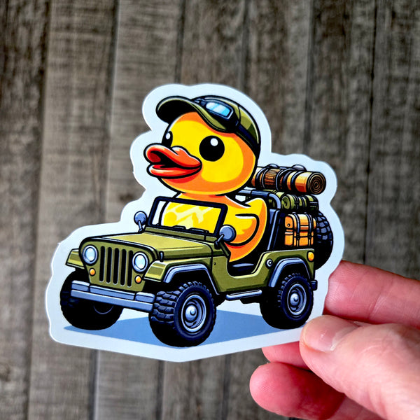 Duck vs. Wild Adventure Vinyl Sticker - Off-Road Rubber Duck Jeep Decal